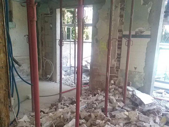 Création d’ouvertures au niveau des murs structurels.